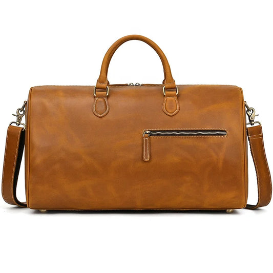 Genuine Leather Travel Bag Full Grain Cowhide Weekender Duffle Success