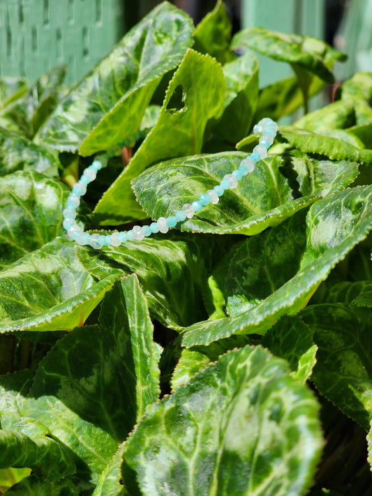 Amazonite & Moonstone Gemstone Bracelet – Handmade with 925 Sterling Silver